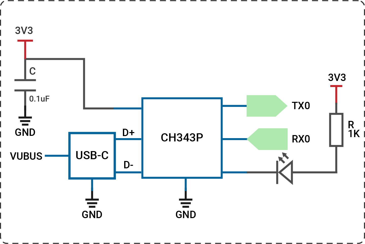 USB serial converter circuit diagram